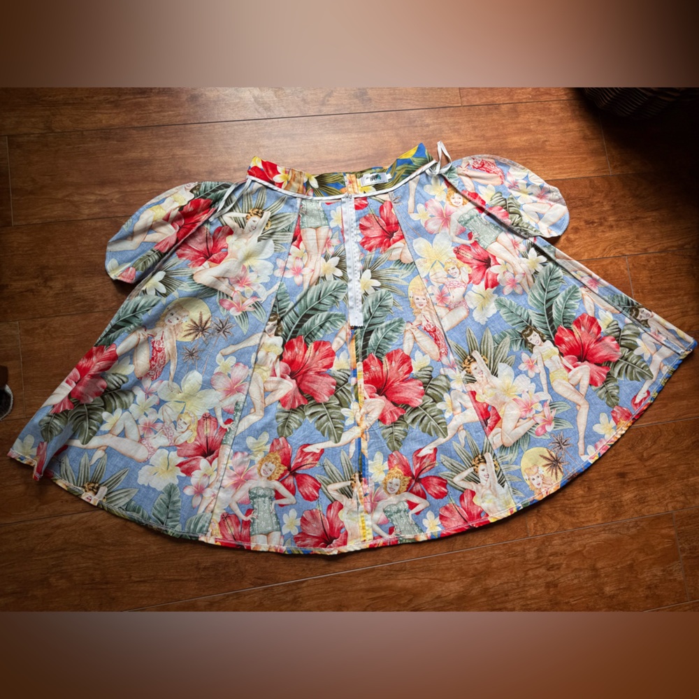 🌺 Miss Happ Rockabilly Pinup Hawaiian Circle Skirt - Picture 4 of 7